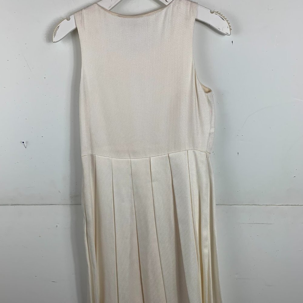 Anthropologie Eva Franco Cream Sleeveless Elegant Mini Dress - Picture 3 of 3